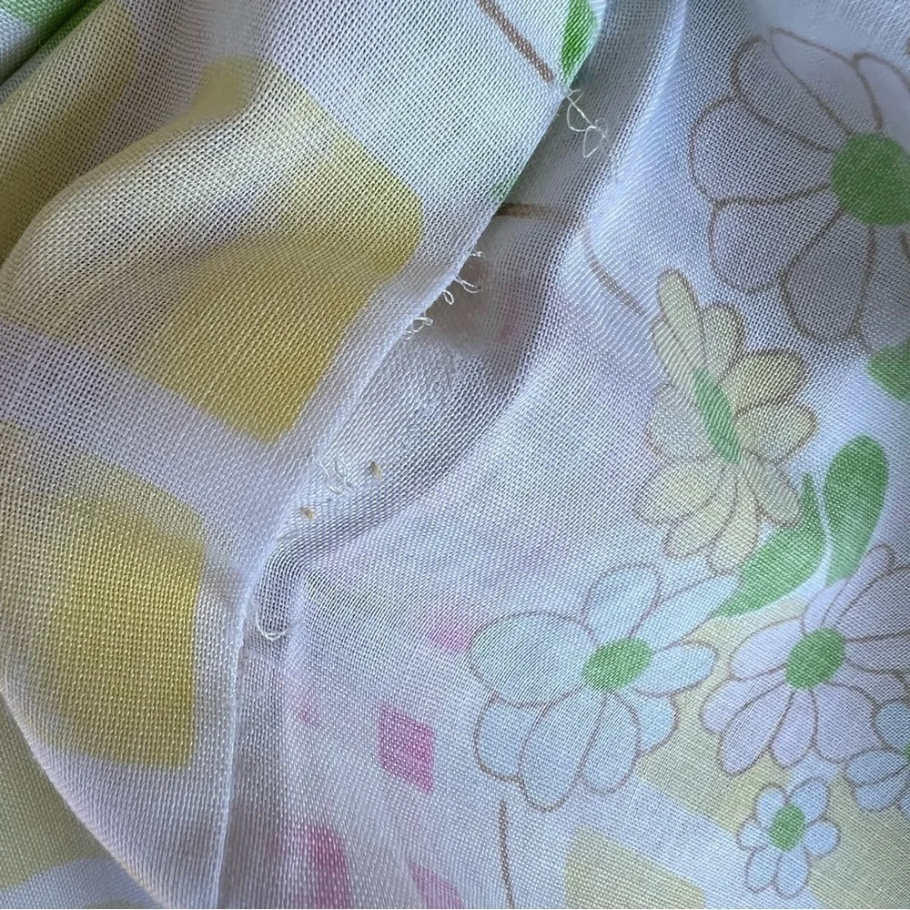 VTG Cannon Monticello Floral Patchwork Gingham 3-Piece Pillowcase Set 70s Cutter